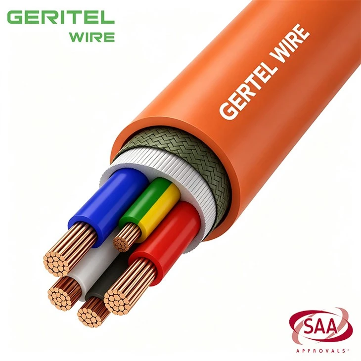 4 X 1.5mm2 + 1 X 1.5mm2 Earth XLPE PVC Orange Circular Cable high quality
