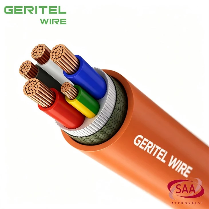 4 X 10mm2 + 1 X 4mm2 Earth Three Phase Orange Circular Cable With Neutral suppliers