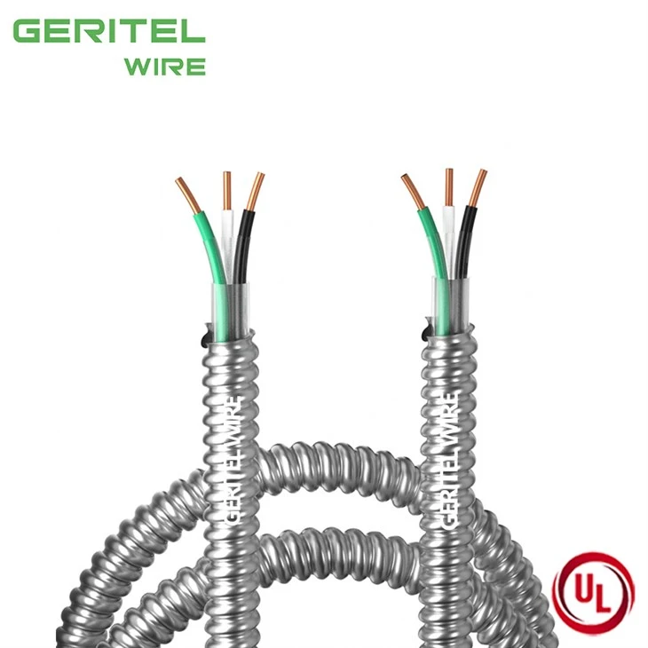 6/3 UL Listed MC Cable With Ground, THHN/THWN-2 Armored Building Cable For Commercial Store Renovation Wiring high quality
