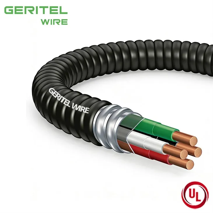 8 AWG MC Cable Power Distribution Armored Cable With THHN Copper Conductor factory