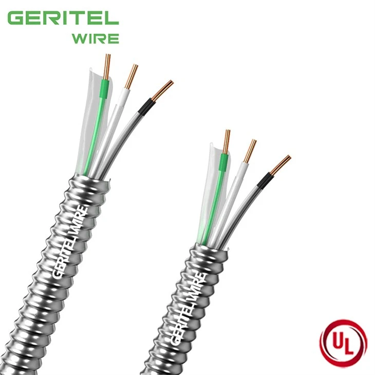 Compact & Versatile For Indoor Wiring:3 AWG Interlocked Aluminum UL Listed MC Cable factory