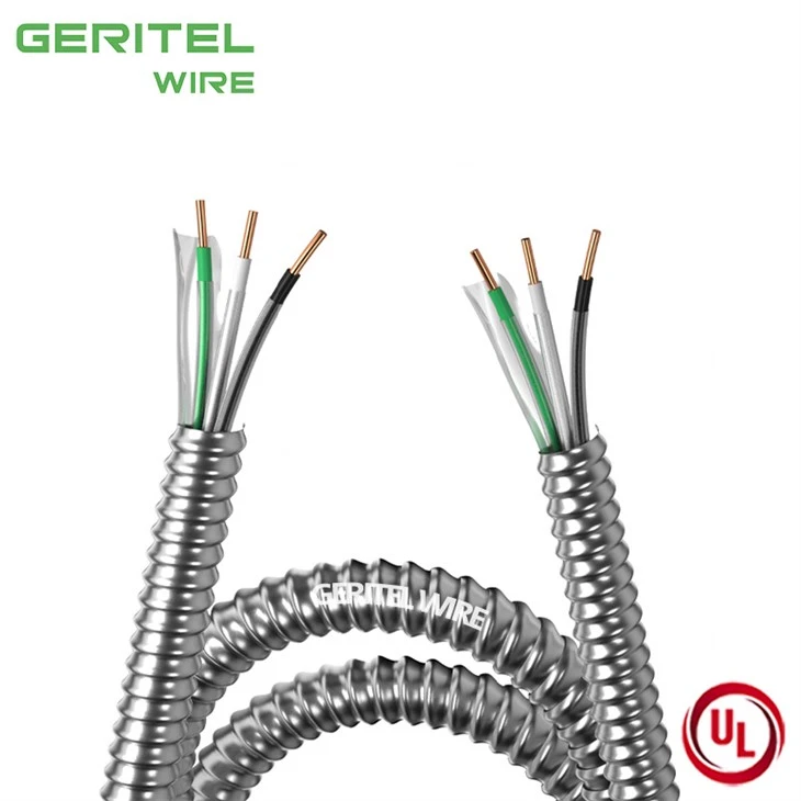 Compact & Versatile For Indoor Wiring:3 AWG Interlocked Aluminum UL Listed MC Cable high quality