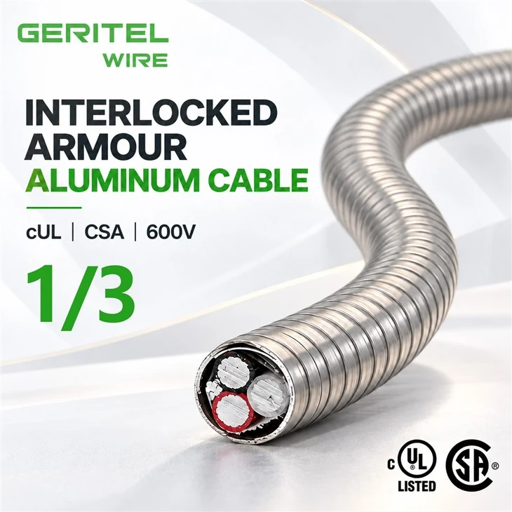 1/3 BX 3 Conductor Aluminum Building Wire For Commercial Electrical Projects