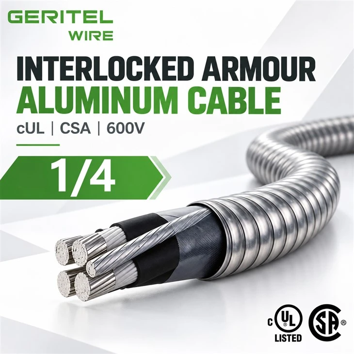1/4 BX 4 Conductor Aluminum Building Wire For Commercial Electrical Projects