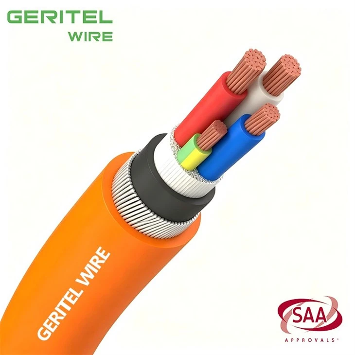 1.5mm2-10mm2 Orange Circular SWA Cable 2C+E 3C+E 4C+E Copper Armoured Cable factory