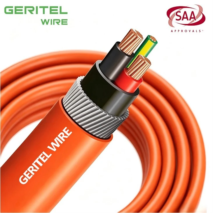 1.5mm2-10mm2 Orange Circular SWA Cable 2C+E 3C+E 4C+E Copper Armoured Cable suppliers