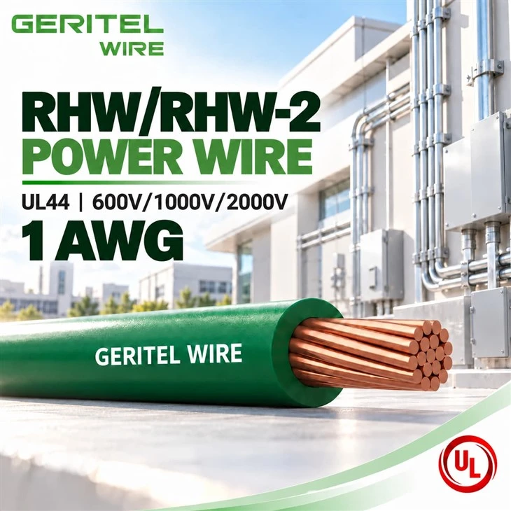 1 AWG UL44 RHW-2 Copper Cable For Low Voltage Distribution