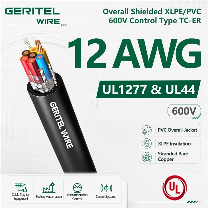 12 AWG Shielded Type TC-ER Tray Cable XLPE PVC 600V