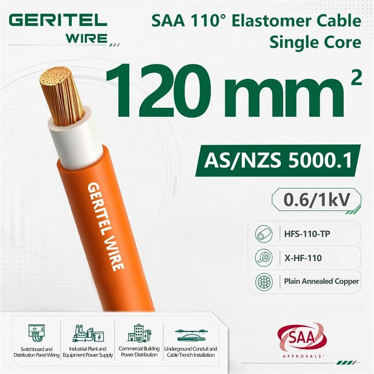 120mm² 0.6/1kV Elastomer Cable For Mains And Submains