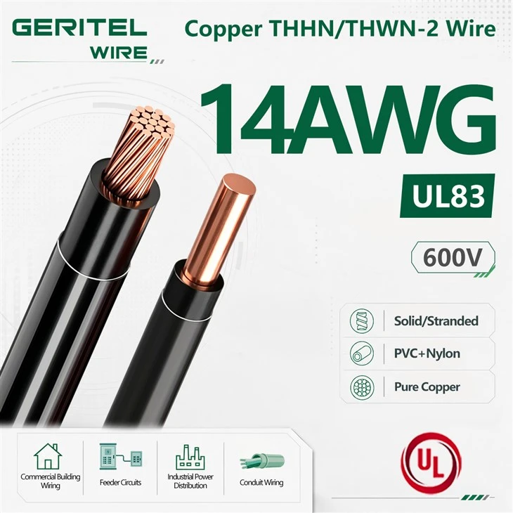 14 AWG THHN/THWN-2 Copper Building Wire Reliable For Lighting Circuits