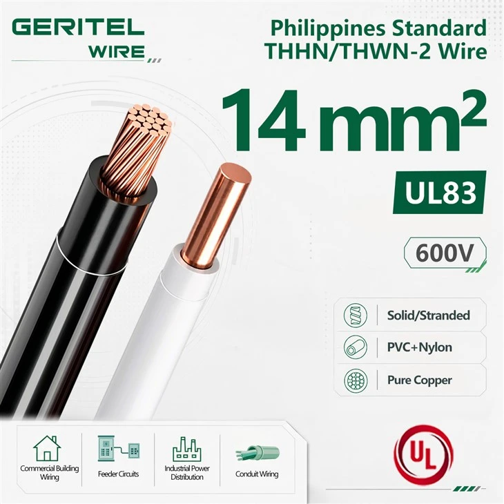 14mm² THHN/THWN-2 Copper Wire 600V Philippine Standard Bulk Power Cable Direct From Manufacturer