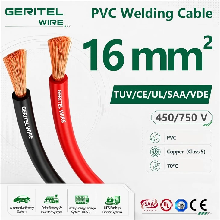 16mm² Flexible Copper Welding Cable For Solar Battery Banks