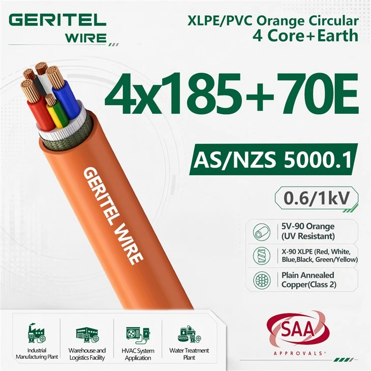 185mm2 4 Core + 70mm2 Earth Copper Power Cable For Infrastructure Projects