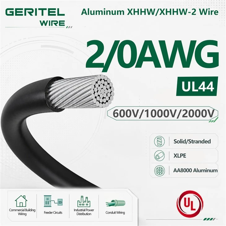 2/0 AWG AA8000 Aluminum XHHW-2 Wire UL 44 Rated Heavy-Duty Factory Feeder Cable