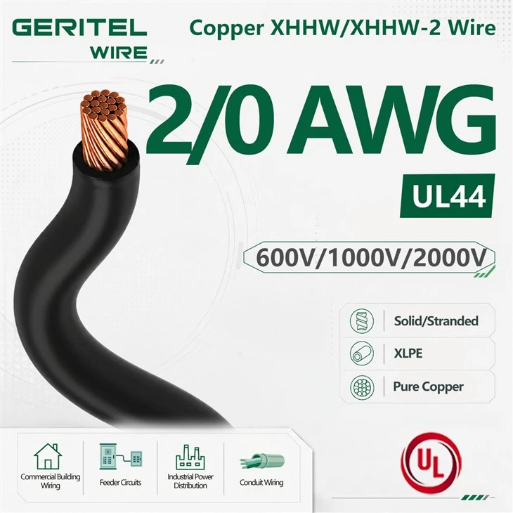 2/0 AWG UL44 Stranded Copper XHHW/XHHW-2 Wire