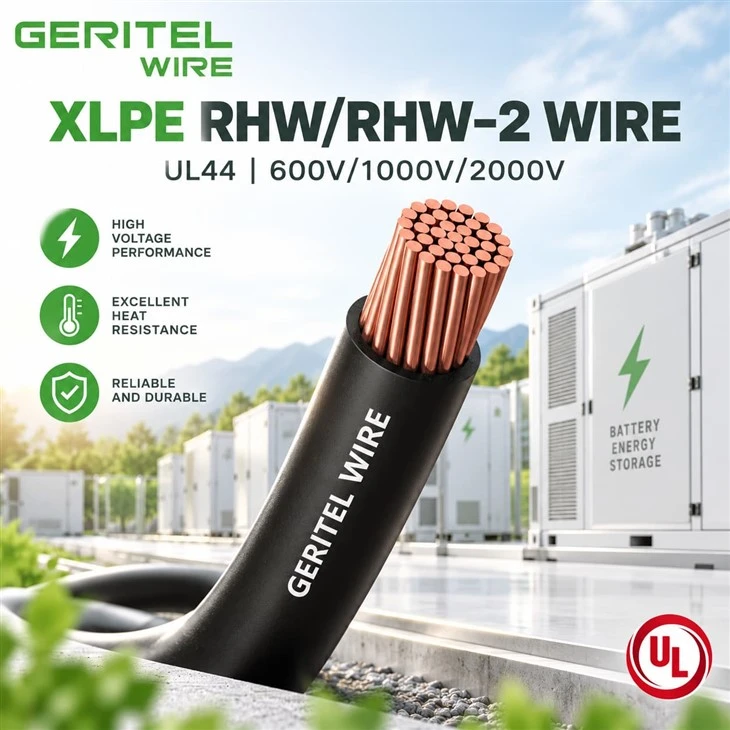 2000V RHW-2 Copper Wire For Battery Energy Storage Systems