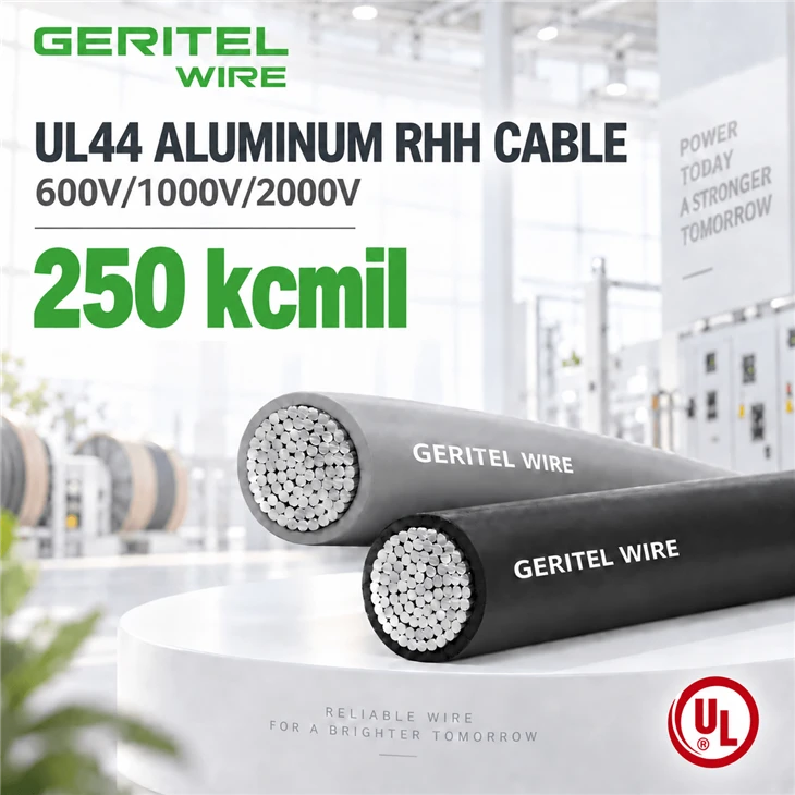 250 Kcmil Aluminum RHH Wire 90°C Thermoset Power Cable For High Capacity Feeders