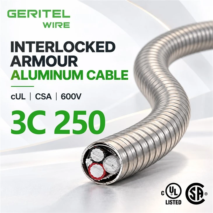 3C 250 AC90 Aluminum Armoured Cable For High Load Commercial Feeders