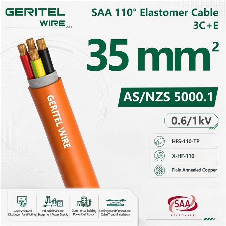 3x35+1x10E X-HF-110 Flexible Multicore Cable 3C+E