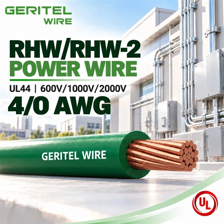 4/0 AWG 2000V RHW-2 Copper Cable For BESS Power Circuits