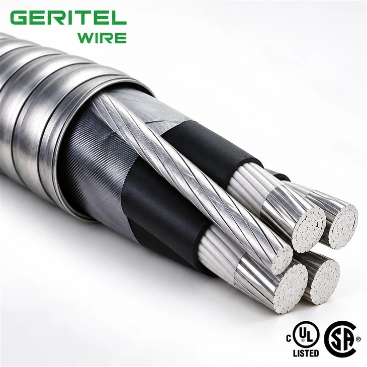 4/4 BX Aluminum Armoured Wire 600V For Building Power Distribution factory