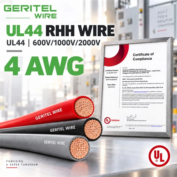 4 AWG Copper RHH Cable UL44 For Industrial Feeders And Electrical Rooms