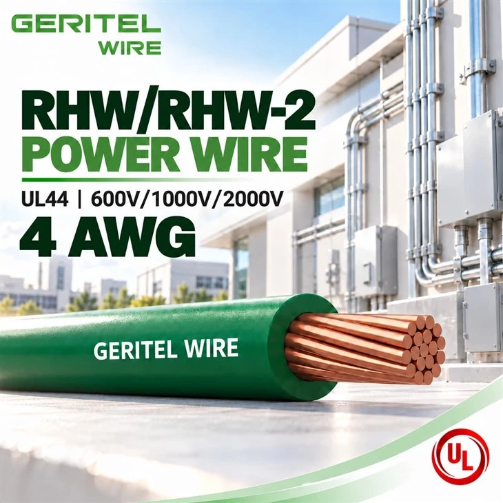 4 AWG RHW-2 Copper Power Cable China Factory Supply