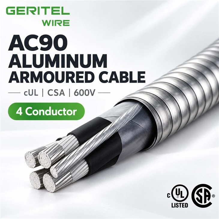 4 Conductor BX Aluminum Armoured Wire For Apartment And Condominium Wiring