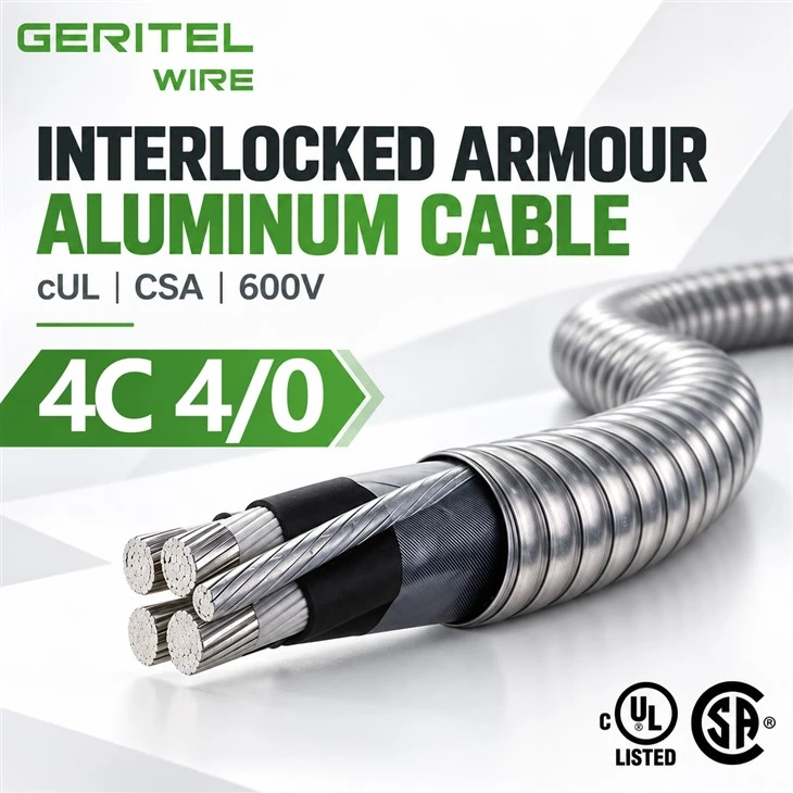 4C 4/0 BX Aluminum Power Wire 600V For Industrial And Warehouse Projects