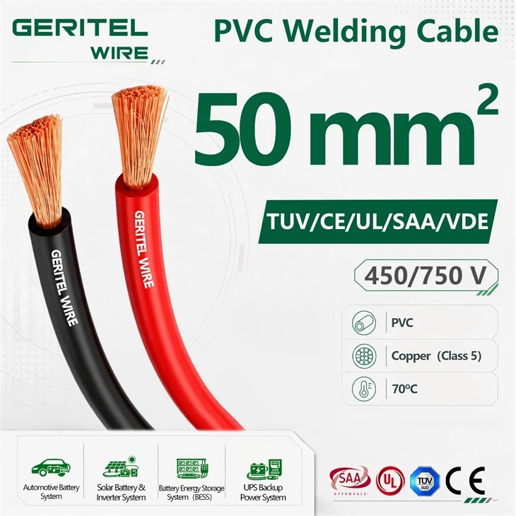 50mm² Copper Welding Cable For Energy Storage Inverter Wiring
