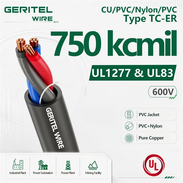 750 Kcmil THHN Tray Cable For Industrial Automation Systems