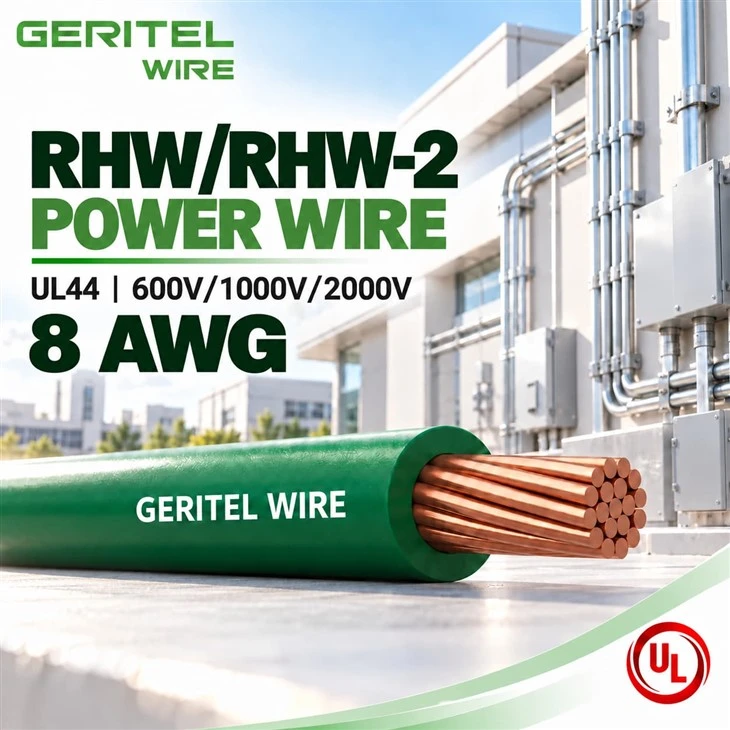 8 AWG RHW-2 Stranded Copper Wire UL44 For Power Distribution