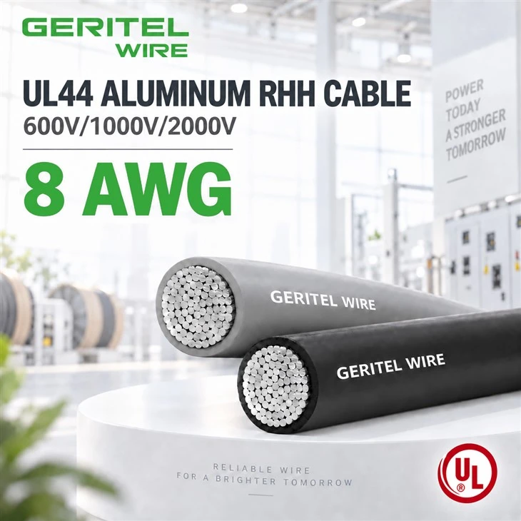 8 AWG UL44 Aluminum RHH Wire 600V 1000V 2000V For Commercial Feeders