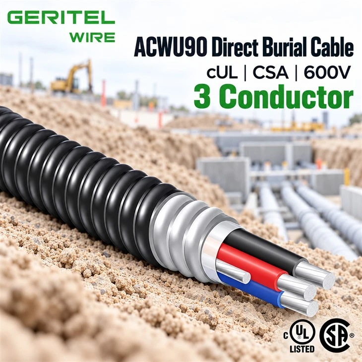 ACWU90 Armoured Wire For Residential Building Feeders