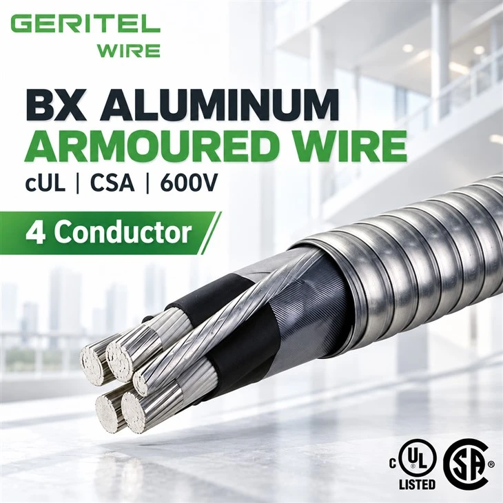 BX 4 Conductor Aluminum Cable 600V For Canadian Building Projects