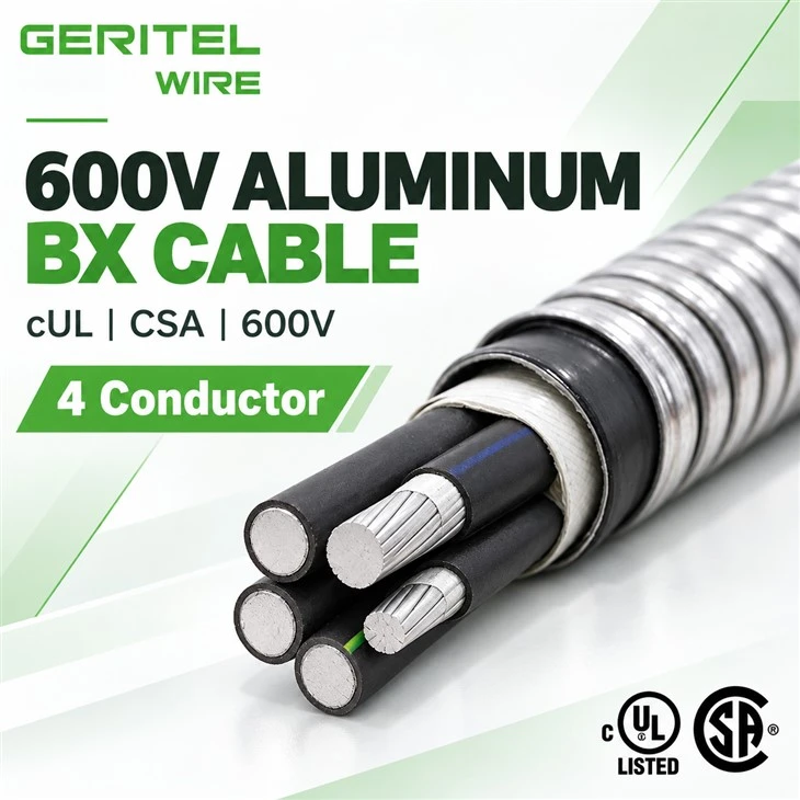 BX 4 Conductor Aluminum Wire For Server Room And Telecom Support Power