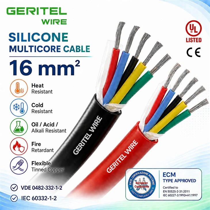 SiHF-J 16mm Silicone Cable For Data Center Mechanical Systems