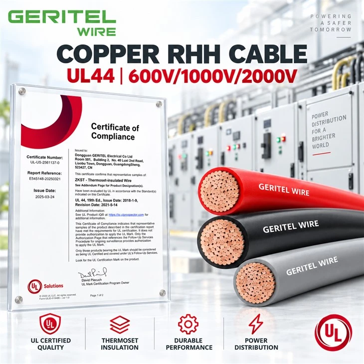 Copper RHH Cable UL44 90°C Thermoset Insulated Power Wire