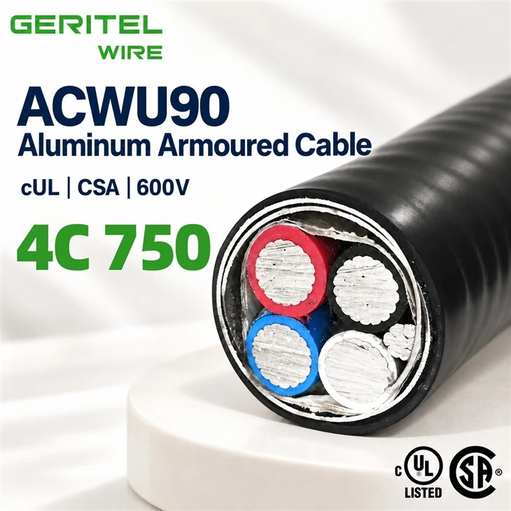 CUL CSA ACWU90 750 Kcmil 4 Conductor Aluminum Cable