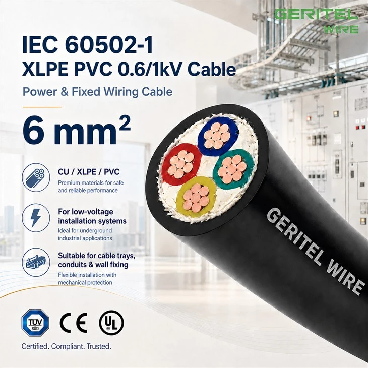 EV Charger Feeder Solution — 6mm Low Voltage XLPE PVC Cable