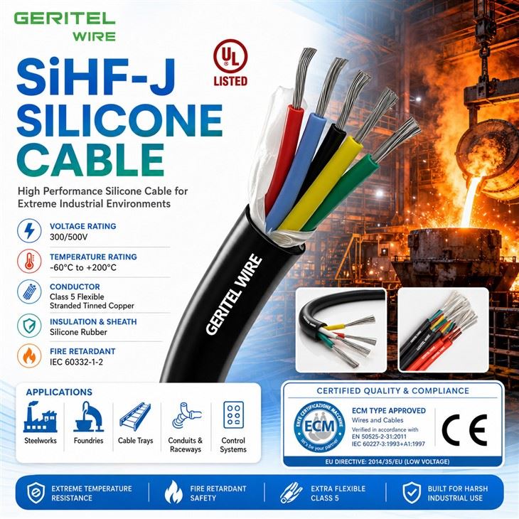 Food Processing Silicone Cable For Industrial Cooking And Drying Equipment