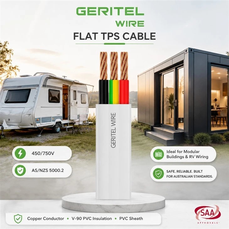Holiday Cabin Flat TPS Cable – 450/750V V-90 Fixed Wiring Cable