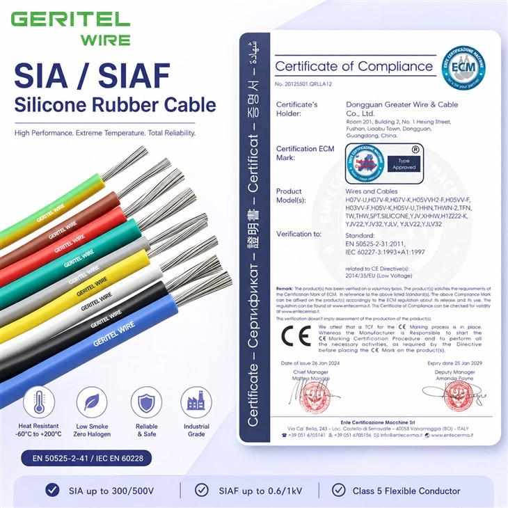 HVAC Silicone Cable For Heat Pumps And Air-Handling Equipment