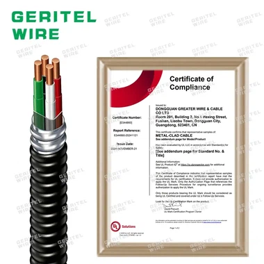 XHHW-2 aluminum interlocked armor PVC jacket MC cable XHHW-2 aluminum interlocked armor PVC jacket MC cable
