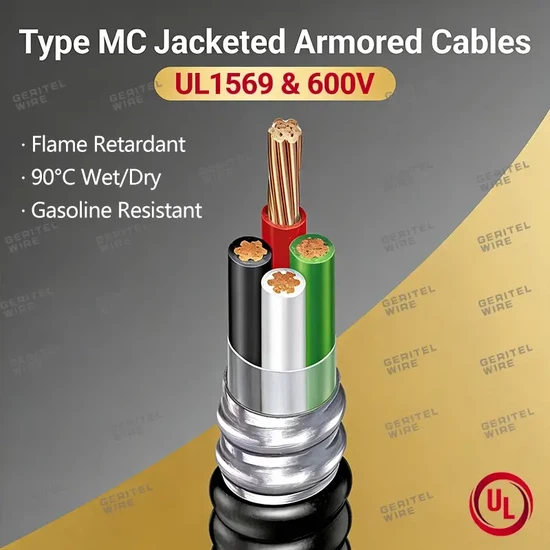 Direct Burial PVC Jacketed MC Cable Direct Burial PVC Jacketed MC Cable