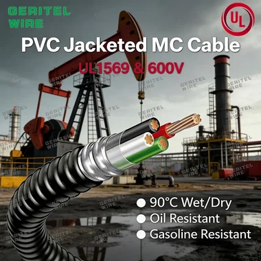 12/2 THHN/THWN-2 PVC jacketed MC cable 12/2 THHN/THWN-2 PVC jacketed MC cable