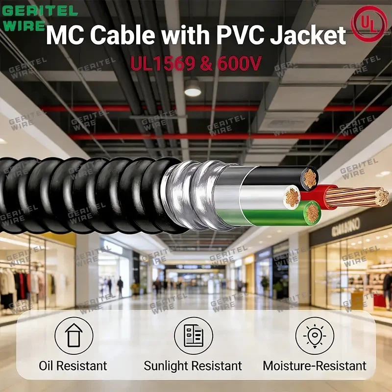 Type MC Cable With PVC Jacket: Indoor, Outdoor, Concealed, And Exposed Instal...
