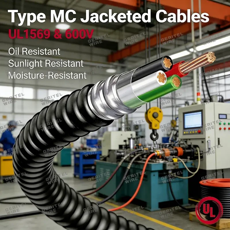 PVC Jacketed MC Cable For Wet, Dry, And Sunlight-Exposed Locations