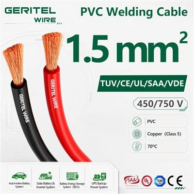 1.5mm² H07V-K PVC Welding Cable Flexible Copper Single Core Wire