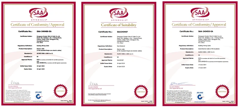 SAA approval cable SAA approval cable
